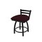Holland Bar Stool Co 18" Low Back Swivel Vanity Stool, Black Wrinkle, Canter Bordeaux Seat 41118BW005 - alternate 1